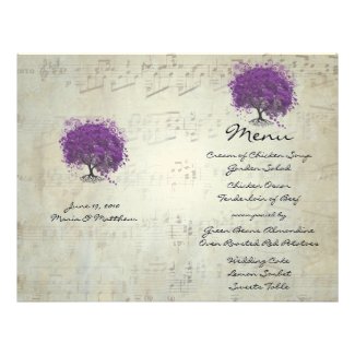 Purple Heart Leaf Tree Wedding Menu