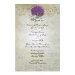 Purple Heart Leaf Tree Wedding Menu Stationery