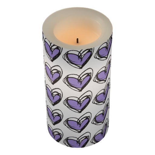 Purple Heart LED Candle— Trendy & Elegant Flameless Candle Zazzle