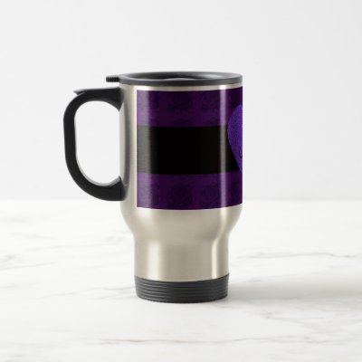 Purple heart monogram roses coffee mug