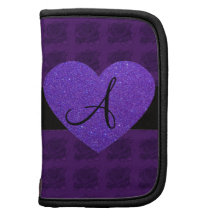 Purple heart monogram roses organizer