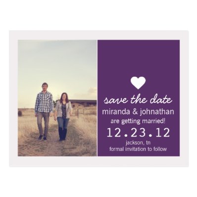 Purple Heart Photo Save The Date Post Cards