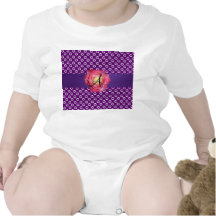 Purple heart polka dots monogram pink rose tshirts