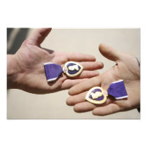 Purple Heart recipients display their medals