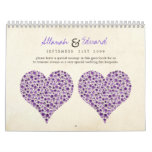 Purple Heart Roses Wedding Guest Sign Book Calendars
