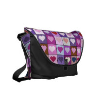 Purple Heart Squares bag Commuter Bag