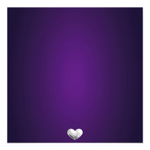 Purple Heart Sweet Sixteen Birthday Invitation