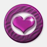 Purple heart valentine romance fridge magnet