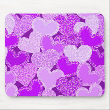 Purple Heart with flowers mousepad