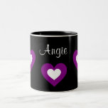 Purple Hearts Customizable Name Valentine Mug