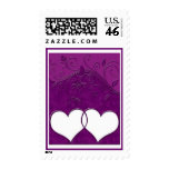 Purple Hearts Entwined Postage Stamps