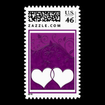 Purple Hearts Entwined postage