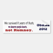 Purple hearts, not Romney Bumper Stickers