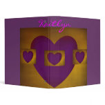 Purple Hearts on Gold Binder