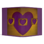 Purple Hearts on Gold Vinyl Binders