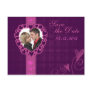 Purple Hearts Photo customize Save the Date Post Cards