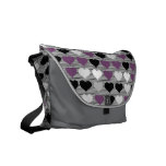 Purple Hearts Rickshaw Messenger Bag
