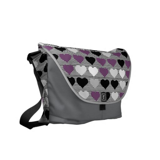 Purple Hearts Rickshaw Messenger Bag Purple Hearts Rickshaw Messenger Bag