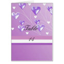 Purple Hearts Table Seating Card