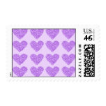 Purple Hearts with flowers Postage