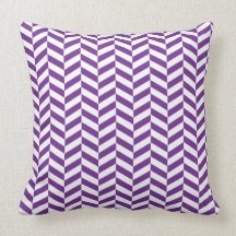 Purple Herringbone Throw Pillow