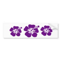purple hibiscus aloha flower bumper stickers