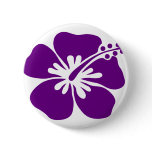purple hibiscus aloha flower pinback button
