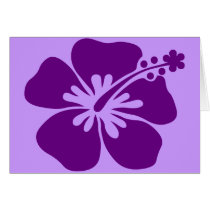 purple hibiscus aloha flower greeting card