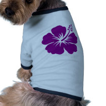 Purple hibiscus aloha flower doggie tshirt