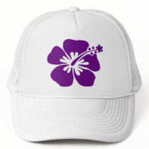 purple hibiscus aloha flower trucker hat
