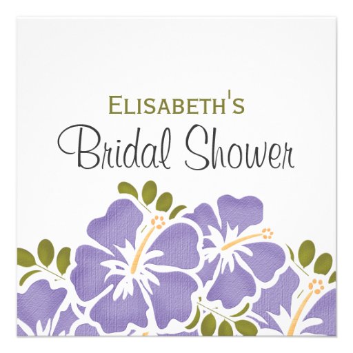Purple Hibiscus Bridal Shower Invitations