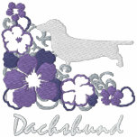 Purple Hibiscus Dachshund Hoodie