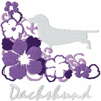 Purple Hibiscus Dachshund Hoodie Purple Hibiscus Dachshund Hoodie