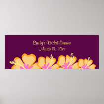 Purple Hibiscus Flower Customizable Banner Print