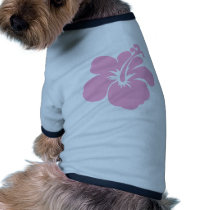 Purple hibiscus flower F Dog Tshirt