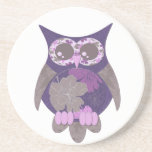 Purple Hibiscus Owl Coaster