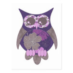 Purple Hibiscus Owl Postcard