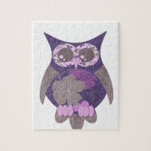 Purple Hibiscus Owl Puzzle