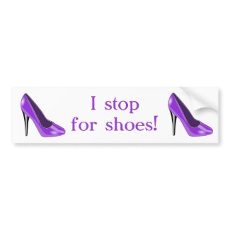 Purple High Heel Shoe Bumper Sticker