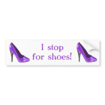Purple High Heel Shoe Bumper Sticker