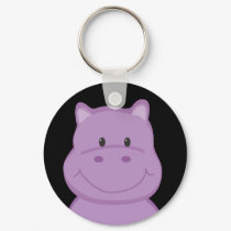 Purple Hippo Keychain