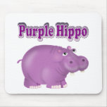 Purple Hippo Mouse Pad