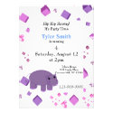 Purple Hippo Party Invitation