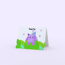Purple Hippo Thank You cards