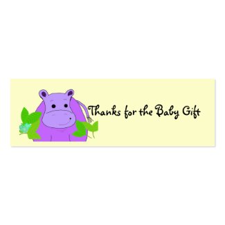 Purple Hippo Place Card
