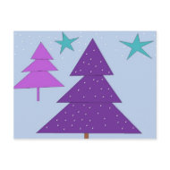 Purple Holiday Trees postcard