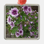 Purple Hollyhocks Christmas Tree Ornament