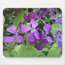 Purple Honesty Flower Mouse Pad