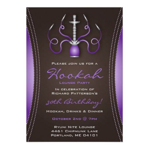 Purple Hookah Party Invitation