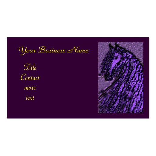 purple Horse Business card (front side)